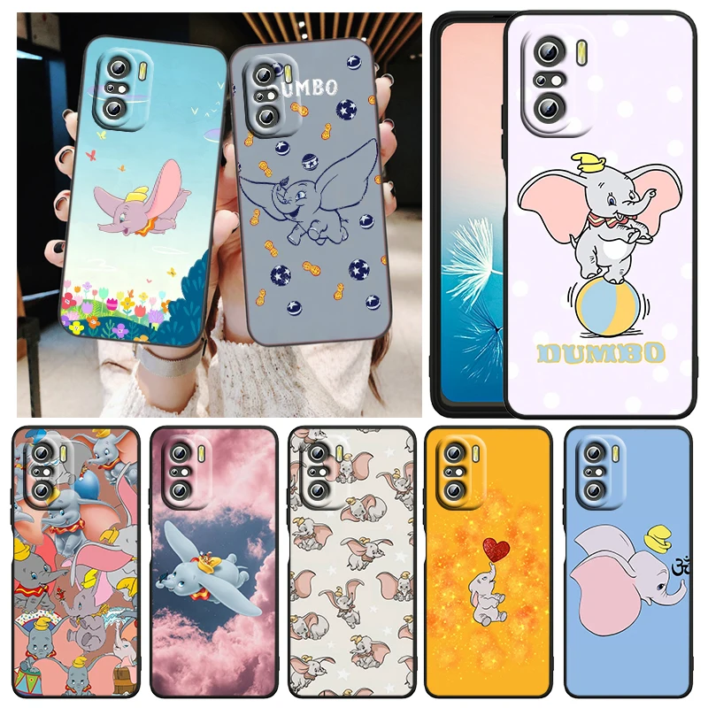 

Disney Cartoon Dumbo Art Phone Case For Xiaomi Redmi K50 K40 Gaming 10 10C 9AT 9A 9C 9T 8 7A 6A 5 4X Black Matte Soft Cover