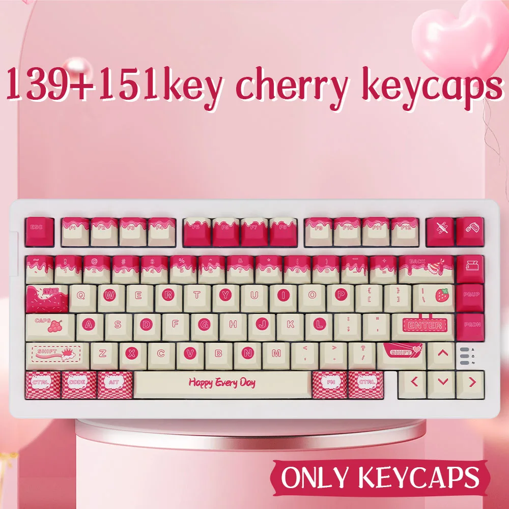 

Rose Color Keycaps Cherry Profile for Gateron Switches Cherry MX Mechanical Gamer Keyboard 151Keys With 7U Space