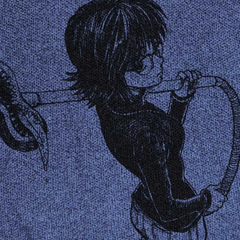 Женский укороченный вязаный свитер Y2K с винтажным свободным кроем и круглым