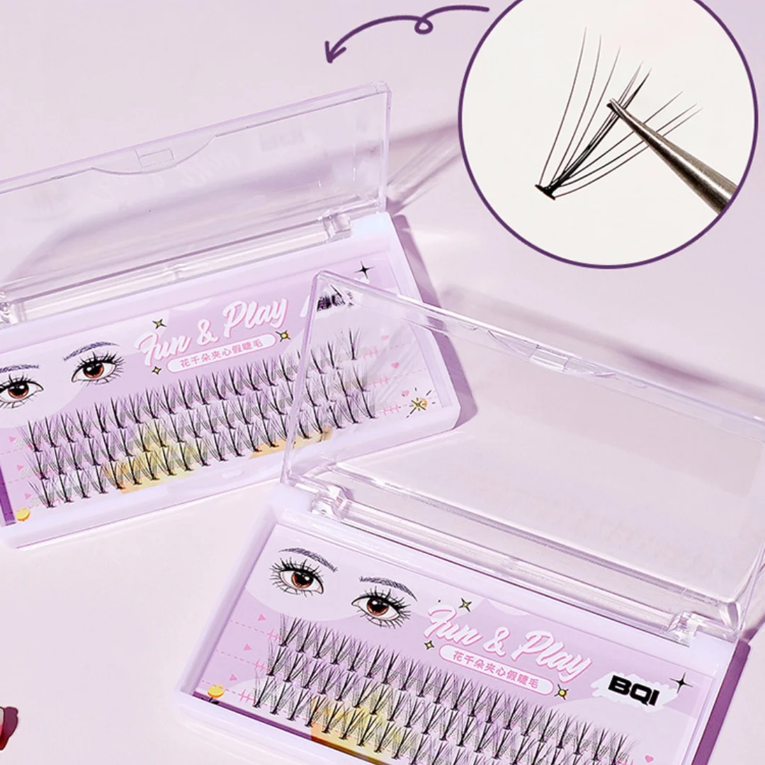

High quality BQI fake eyelash single cluster simulation natural fish tail air hair V-shaped lower eyelash fairy hair novice