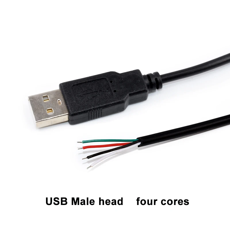0,3 м/1 м 5 В USB-кабель питания 2-контактный USB 2.0 A Женский мужской 4-контактный провод Разъем для зарядного устройства Удлинитель DIY