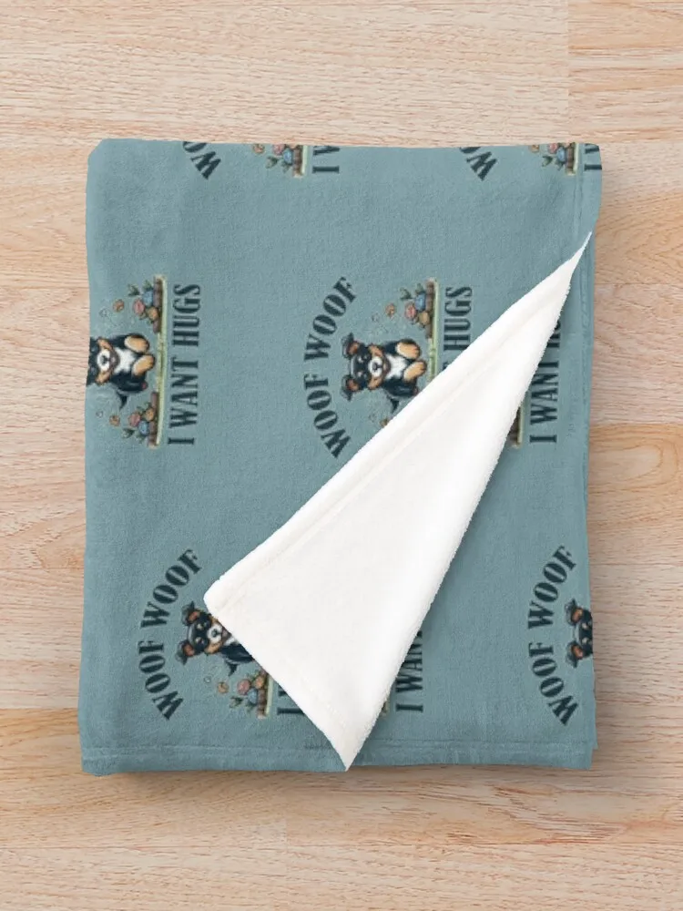 Lancashire Heeler: Woof I Want Hugs Плед Одеяла для диванов Волосатые одеяла