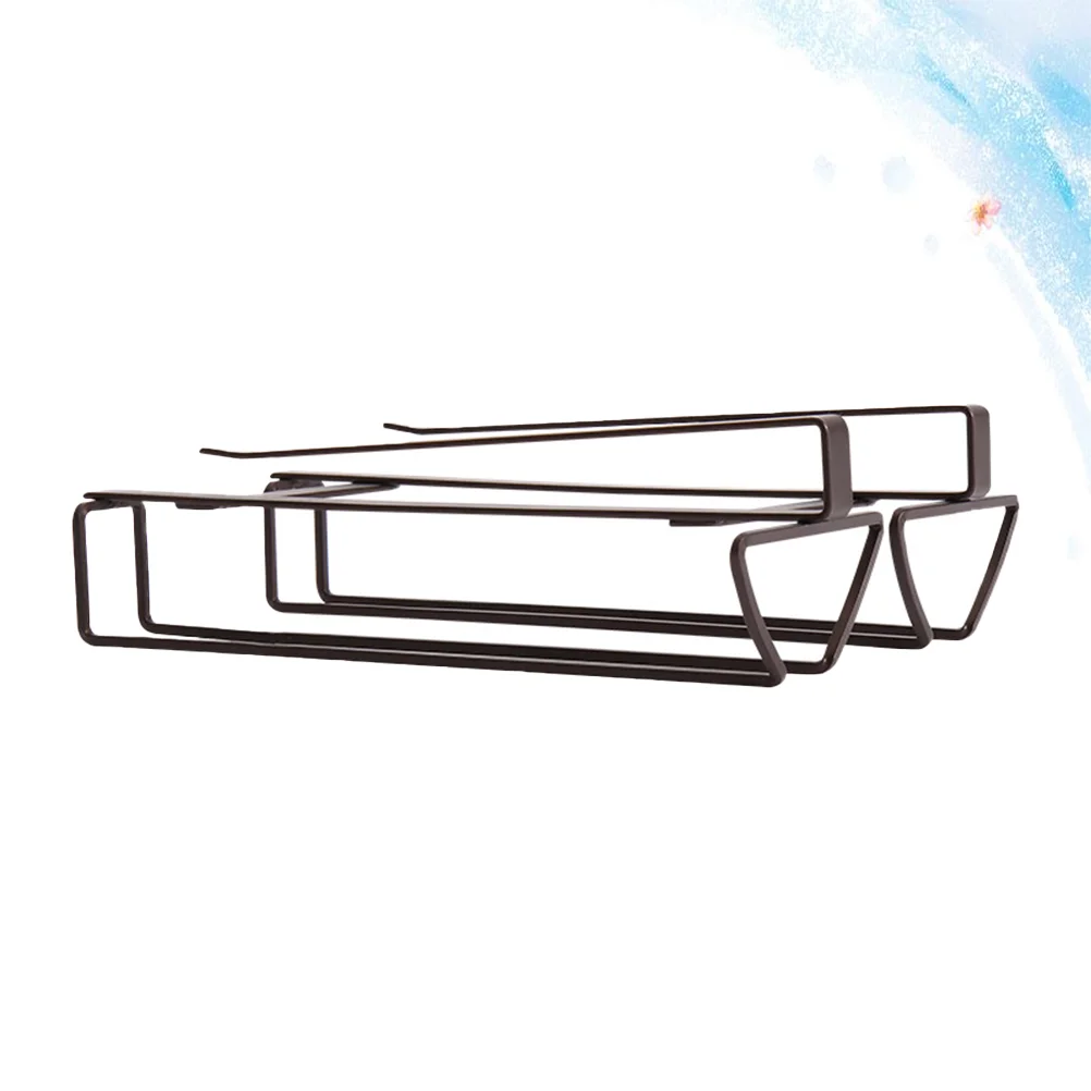 

1pc Double-row Glass Holder Iron Punch-free Galss Draining Rack Multifunctional Shelf