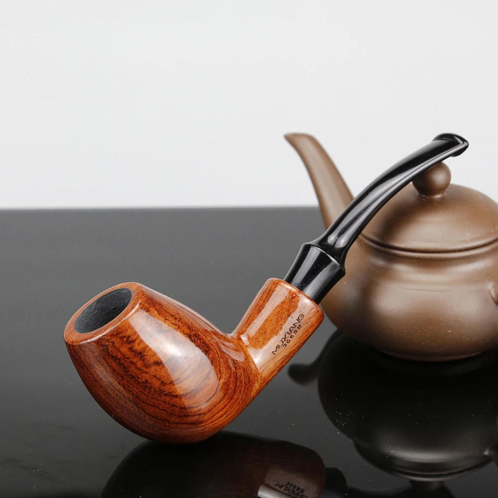 

Creative Peashooter Design Smoking Pipe 9mm Filter Rose Wood Pipe High Quality Tobacco Pipe Glossy Smoke Pipe free tools set
