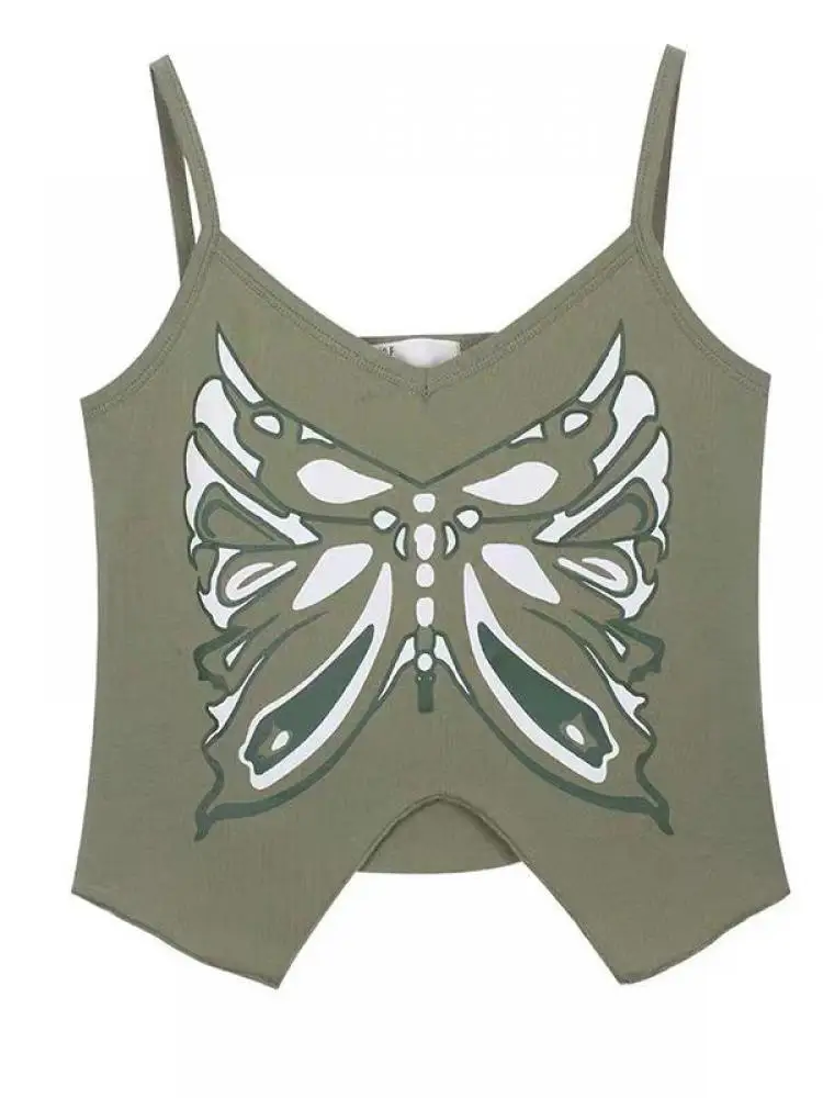 Летняя майка Tonngirls Y2k необычная облегающая пикантная укороченная женская уличная