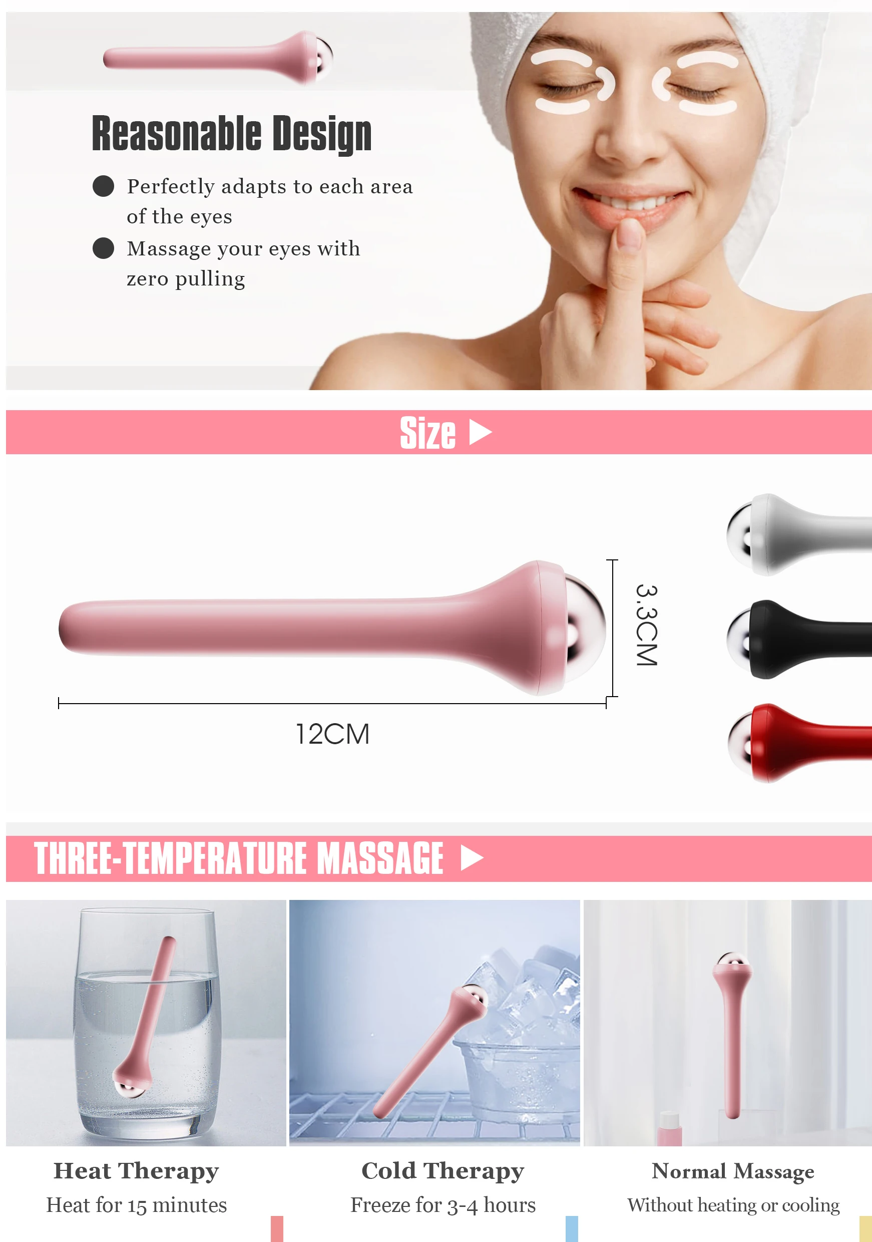 Охлаждающая сыворотка из нержавеющей стали ледяная массажная палочка ролик для