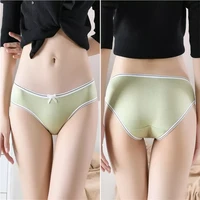 women pure color low waist briefs ladies underwear sexy cotton panties female panty lingerie hot sale bow underpants