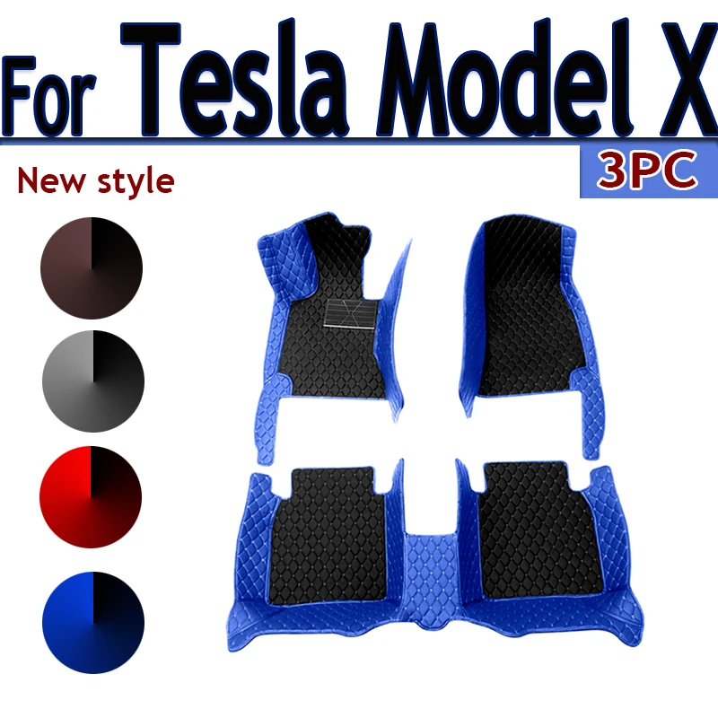 

Car Floor Mats For Tesla Model X 2016~2022 6 seat Second Row No Handrails Anti-dirt pad Interior Parts floor Pad Car Accessories