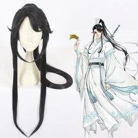aicker xie lian cosplay wig heaven officials blessing anime long black synthetic hair cos wig for men heat resistant fiber