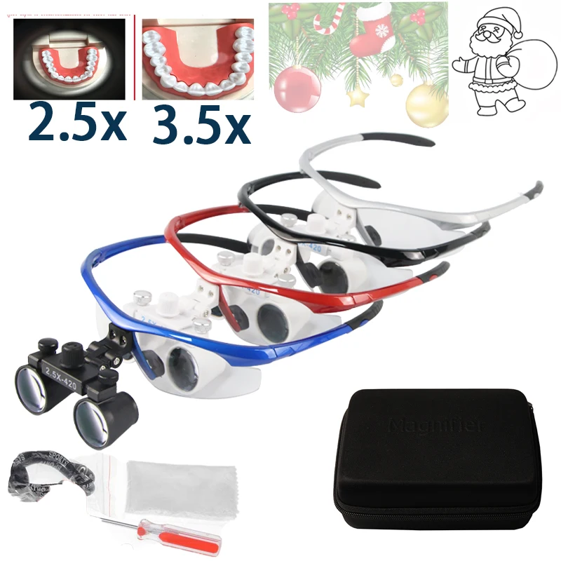 

2.5x Magnification Operation Loupe Binocular Medical Magnifier Dentistry Surgical LED Light Oral Lamp Dentist Dental Accessories