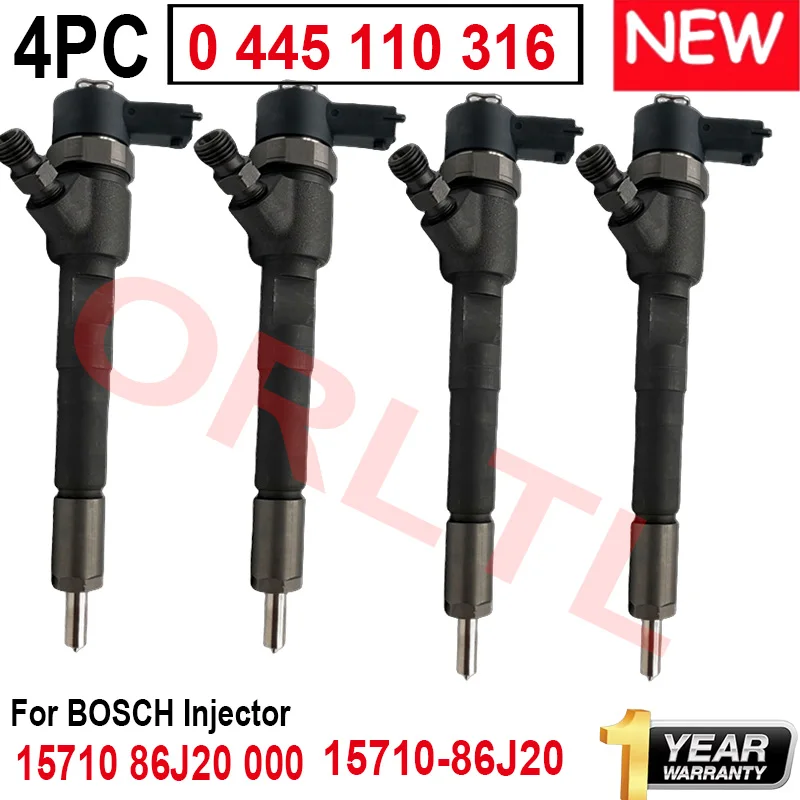 4шт 0445110316 Форсунка дизельного топлива Common Rail 0 445 110 316 OE 15710 86J20 000 15710-86J20 для BOSCH