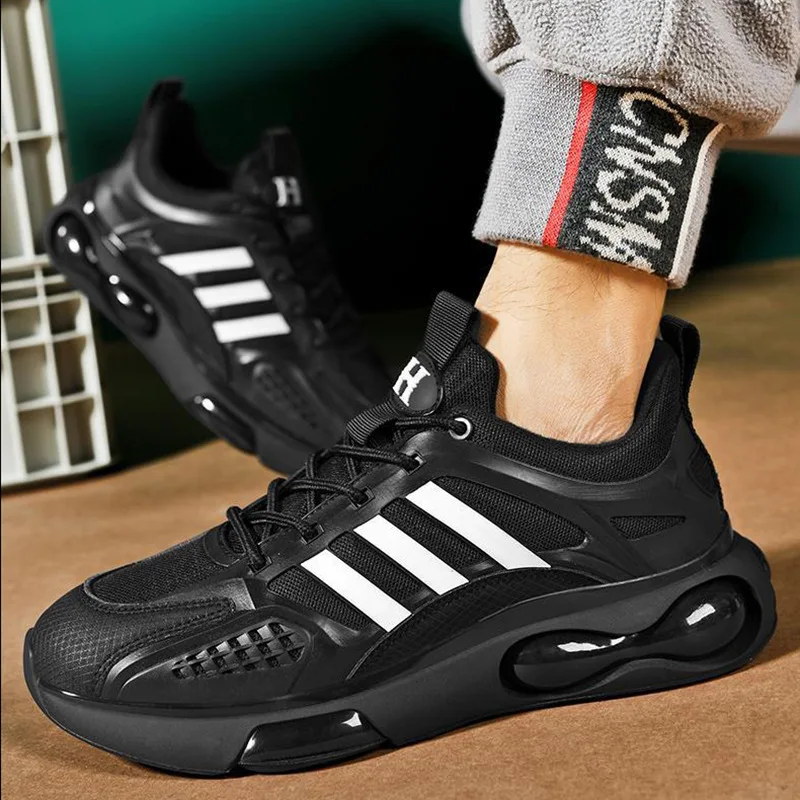

Men's Shoes 2023 Spring New Student Leisure Sports Running Shoes Trend Black Dad Shoes Breathable Mesh Single Shoe
