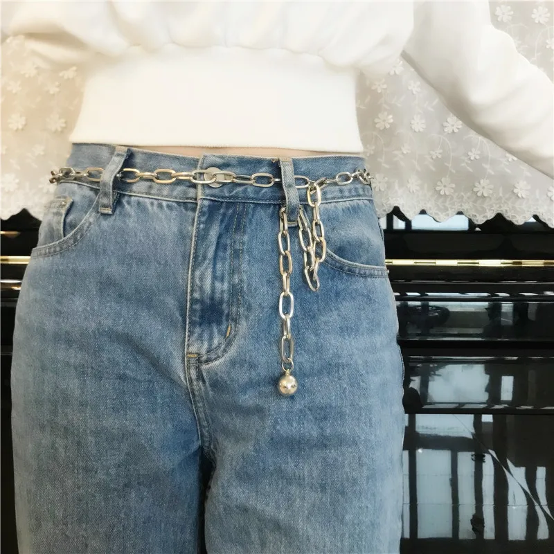 retro versatile metal belts for women dress hollow chain new waistband straps decorative jeans Luxury Brand silvery gold corset