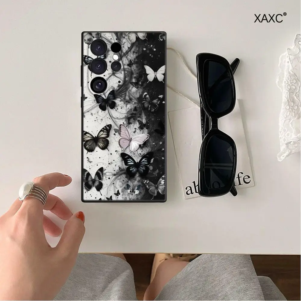 Фото Креативный чехол для телефона с узором бабочки для Samsung Galaxy A17 16 A15 4G 5G A14 A13 A57 A37 A27 A26 A55 A35 A53 A24 A34, мягкий чехол. №4