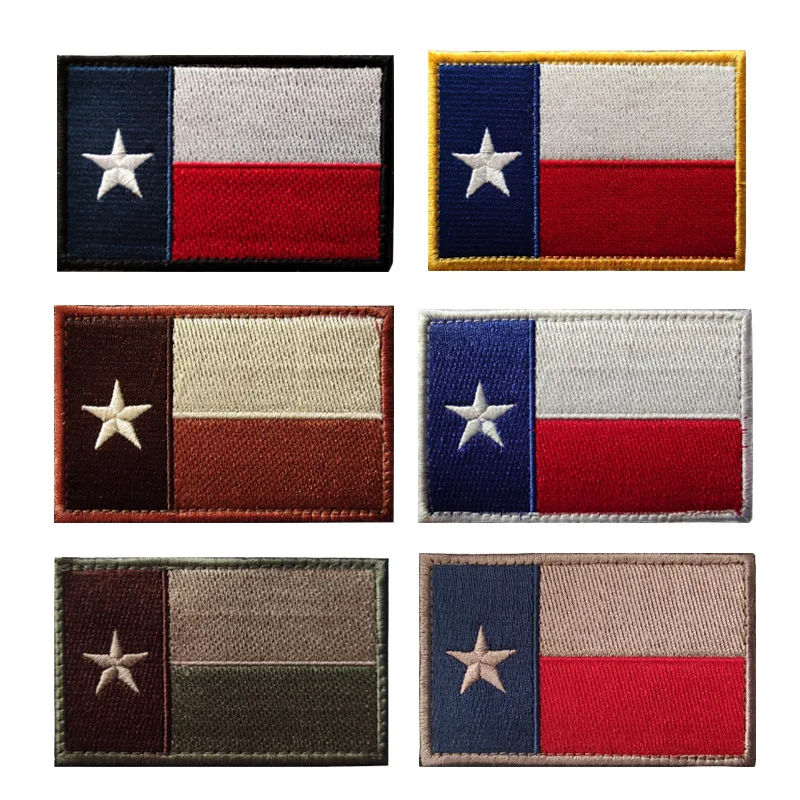 

United States State of Texas Flag Embroidered Patches Hook and Loop Cloth Stickers Military Tactical Patch DIY Armband Backpacks