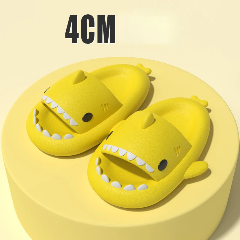 

2022 Man Women Shark Slippers Size 47 Summer Home Anti-skid Solid Color Couple Parents Kids Indoor Household Funny Slippers