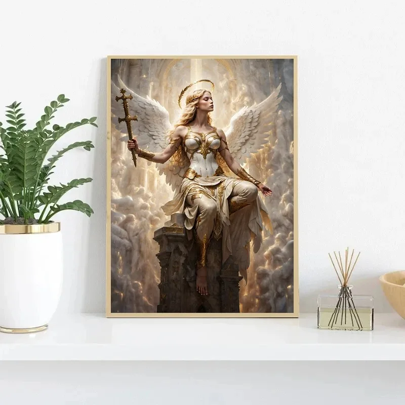 Фэнтезийный Художественный Постер С Архангами Для Женщин Золотыми Крыльями