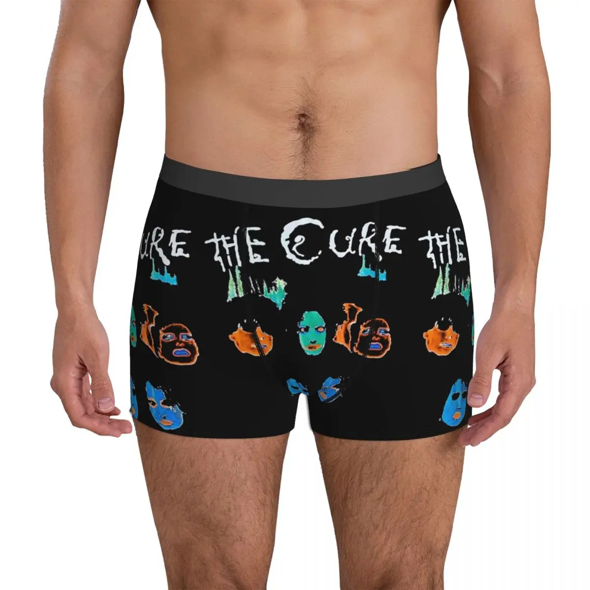 Many Face Underwear the cure music band boy england original punk Breathable Underpants Sublimation Shorts Briefs 3D Pouch Men