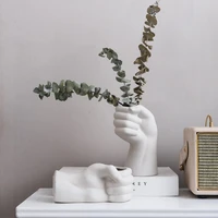 nordic ceramic fisting vase body art hand shape vase flower pot flower arrangement home living room modern decorative ornaments