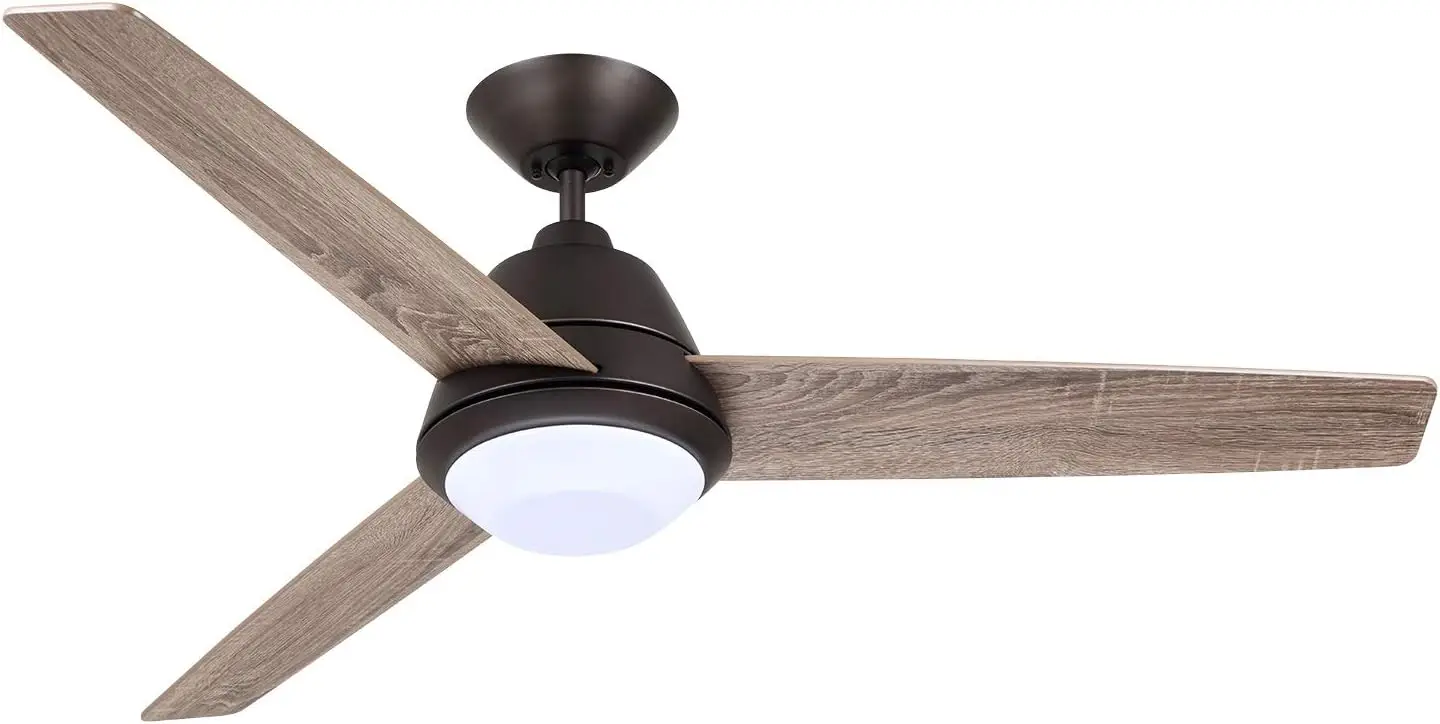 

Inch Ceiling Fan with Light Kit | Dimmable LED Fixture with Wall Control and 3 Blades | Contemporary Decor for Living Room, Bedr