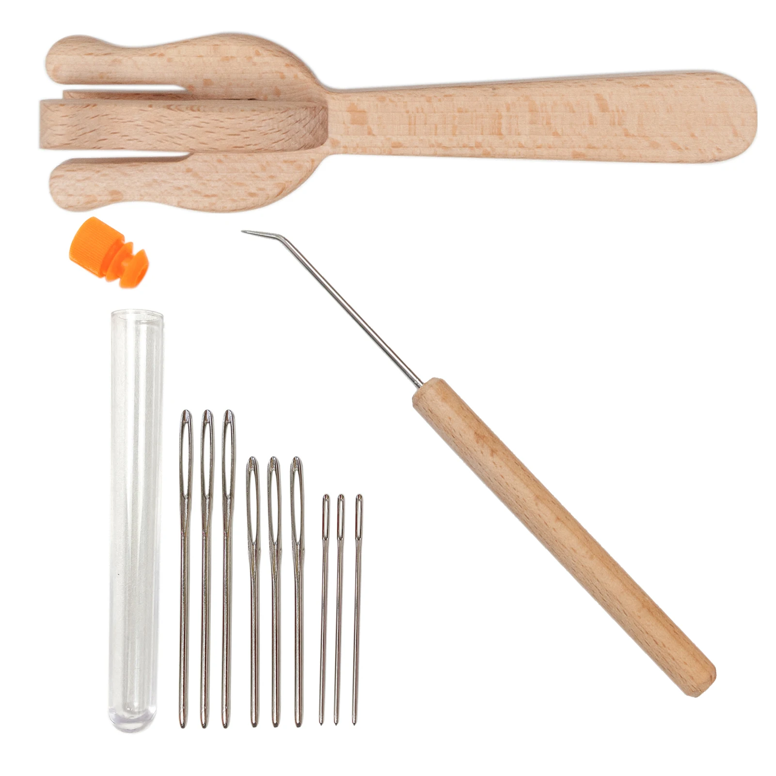

Knitting Fork Set Wood Hand Loom Stick Set Beechwood Knitting Tools Set Wood Weaving Crochet Needle And Knitting Fork For