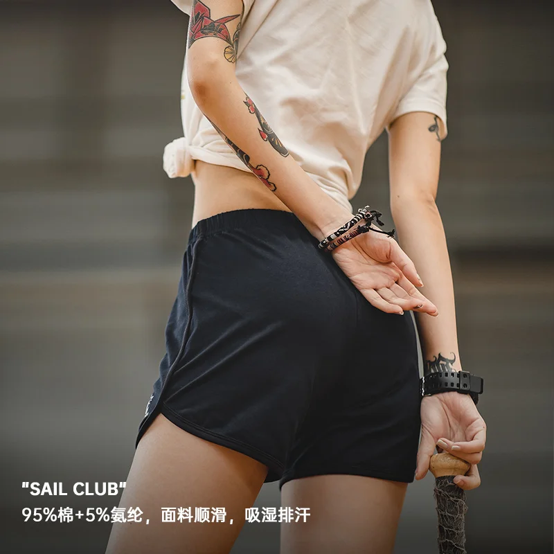 Maden Women's Athletic Running Shorts Elastic High Waist Gym Workout Sport Shorts Summer Casual Breathable Short Pants Plus Size