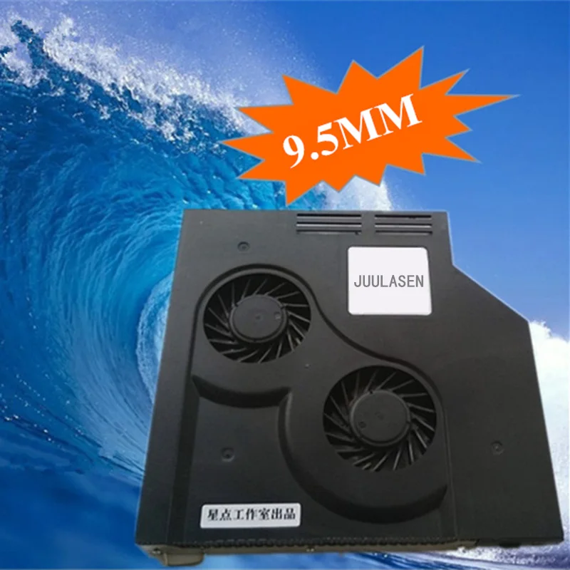 JUULASEN 9.5mm Ultrathin Laptop Notebook CD Drive Modified Air Cooling Cooler SATA Adjust Speed Ventilation Fan Turbo Radiator