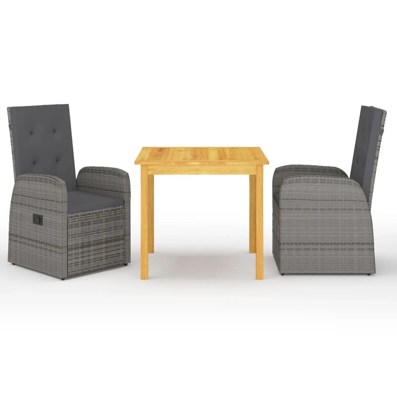

3 Piece Garden Dining Set Gray
