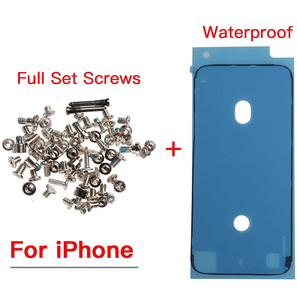 

Full Set Screws For Phone 6 6P 6S 7 7P 8 Plus X XR XS 11 Pro Max With Waterproof Adhesive Sticker Repair Replacement Parts