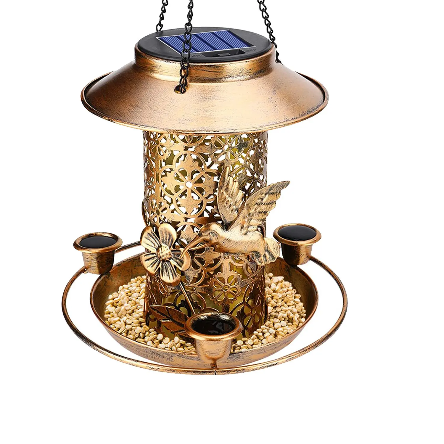 For Outdoors Lights - Hanging Wild Birdfeeder Waterproof Bird Feeders For Outside House Retro Garden