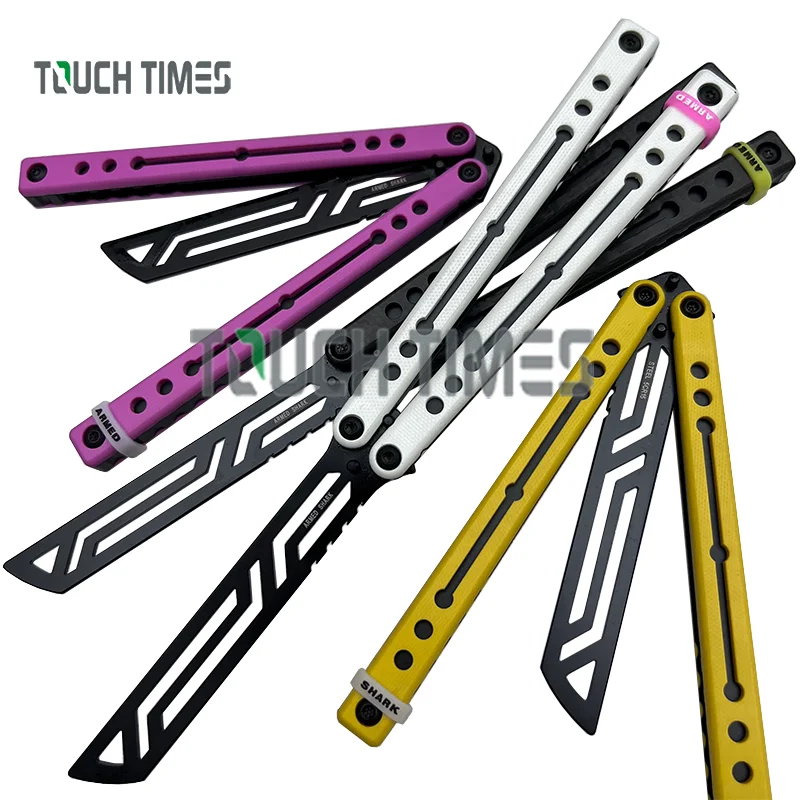 ARMED SHARK Nautilus V2 Clone Balisong Flipper Butterfly Trainer Knife 7075 Aluminum Interior Handle Bushings System