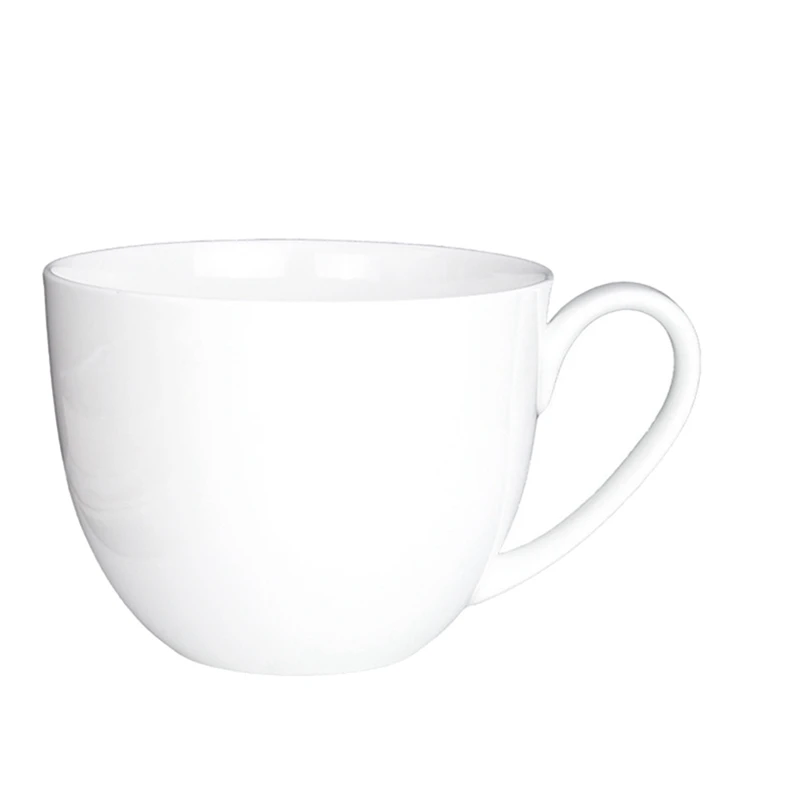 

Pure White Bone China Breakfast Cereal Cup, Ceramic Coffee Cup, Milk Tea Cup