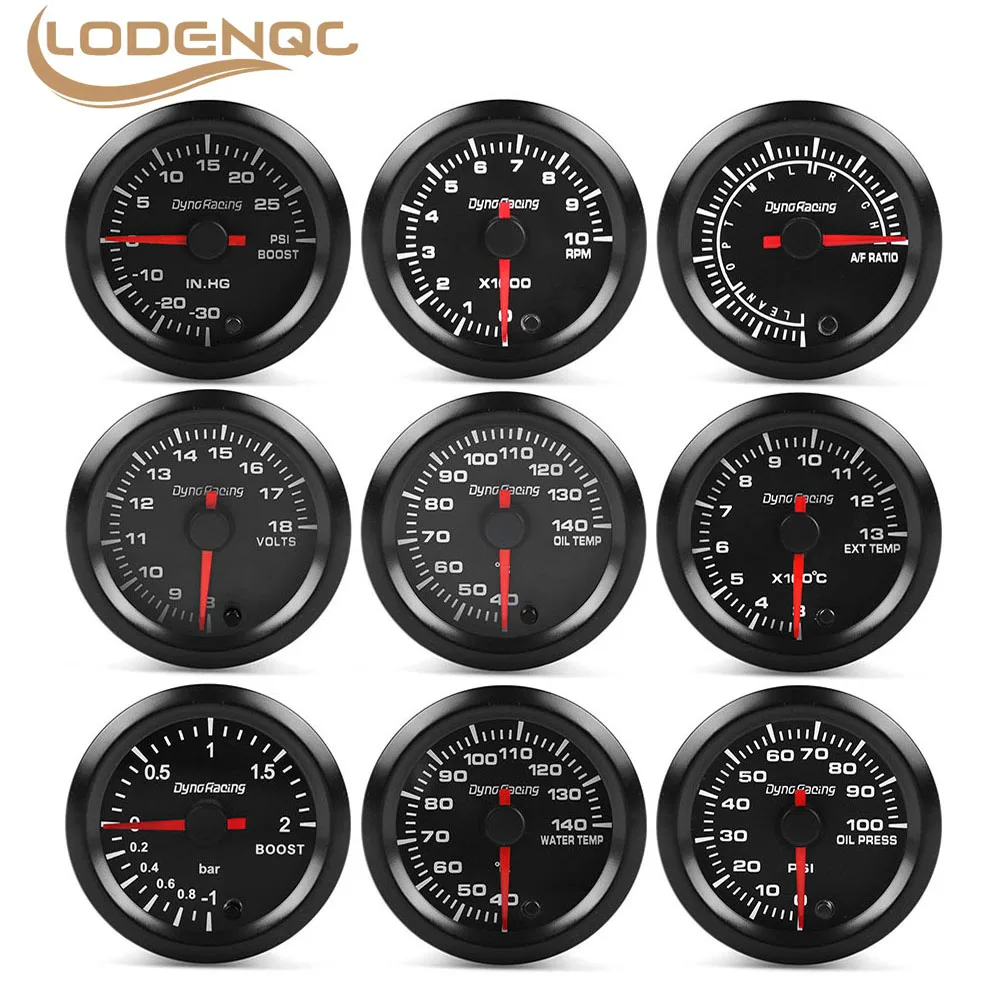 

Lodenqc 2" 52mm 7 Colors High Speed Car Boost Water temp Oil temp Oil press Air fuel ratio Voltmeter EGT Tachometer RPM Gauge