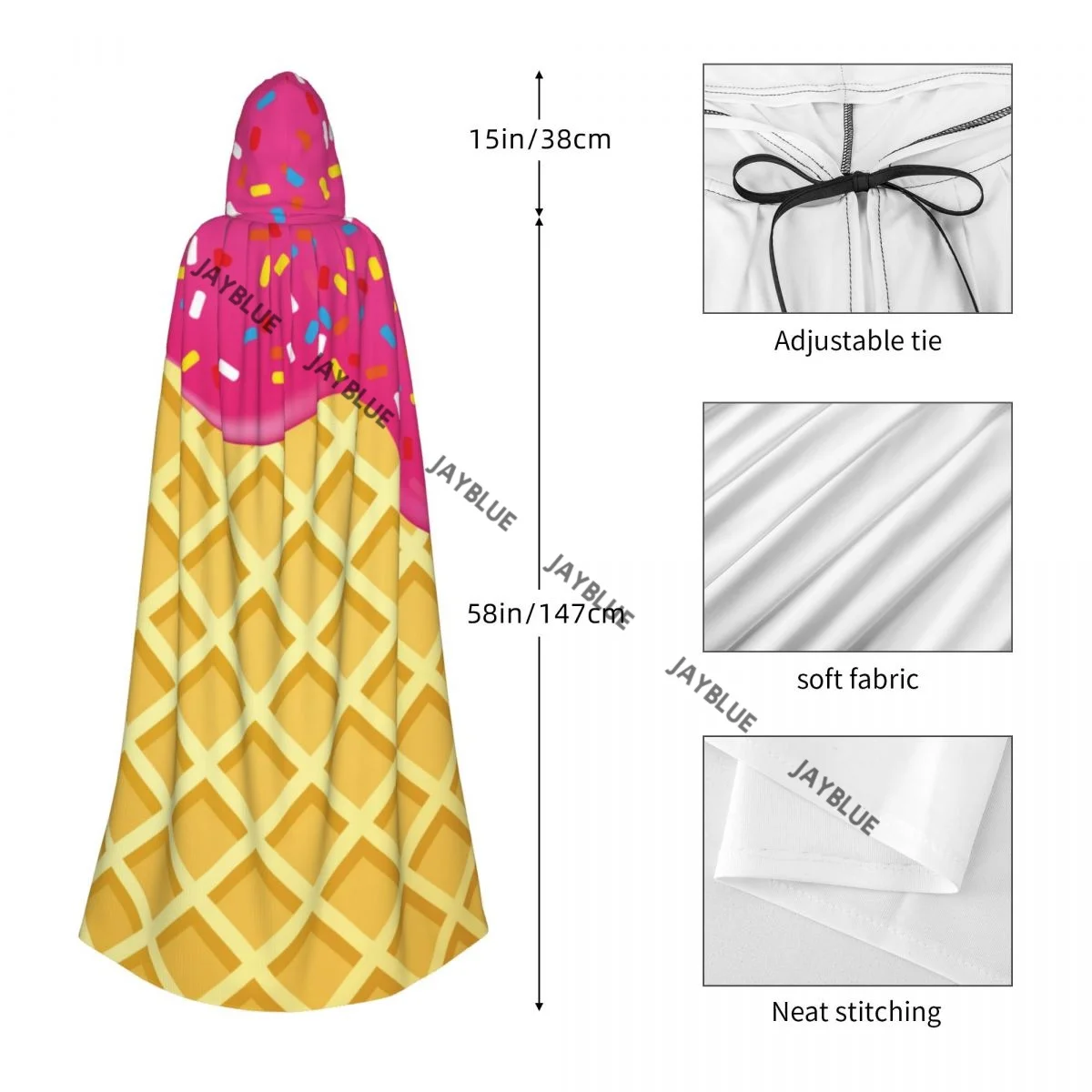 Плащ с капюшоном унисекс плащ клубничное мороженое расплавленным и топкой