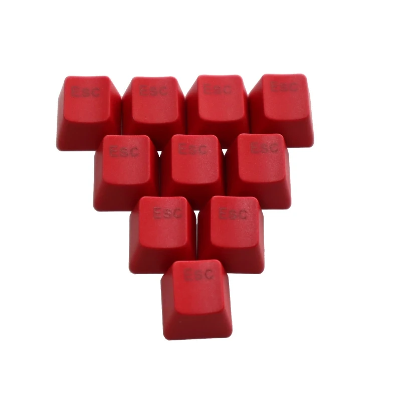 

10PCS Thick PBT Mechanical Keyboard Keycap Red ESC R4 Height Keycaps Light Transmission for Cherry MX Switches Universal