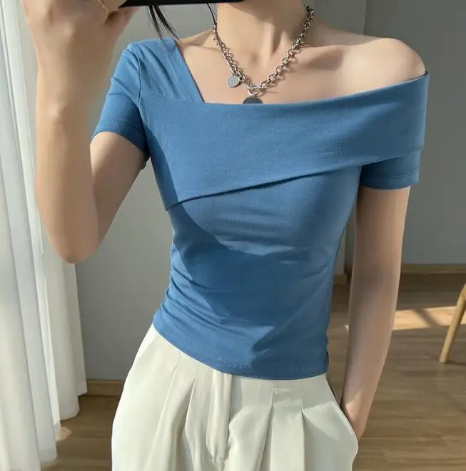 

T-shirt Korean Edition Solid Color Women