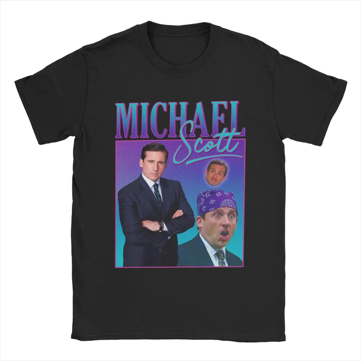 

Men T-Shirts The Office Michael Scott Homage Vintage Pure Cotton Tees Short Sleeve TV Show T Shirts Crewneck Clothing Classic