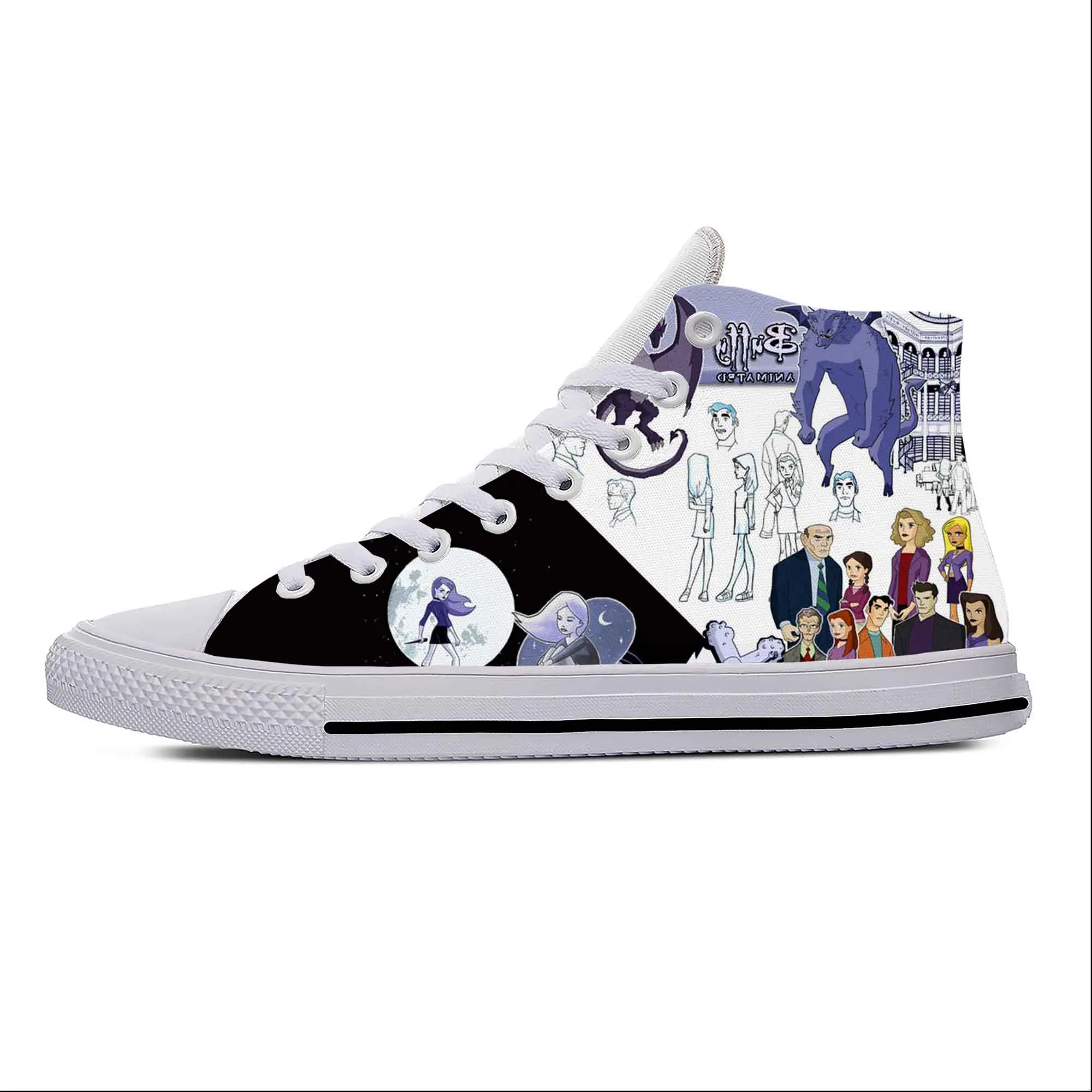

Anime Cartoon Manga Buffy The Vampire Slayer Cool Casual Cloth Shoes High Top Lightweight Breathable 3D Print Men Women Sneakers