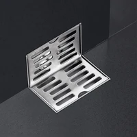 l shape stainless steel wall side floor drain bathroom corner drain stopper balcony same layer waste filter drainage