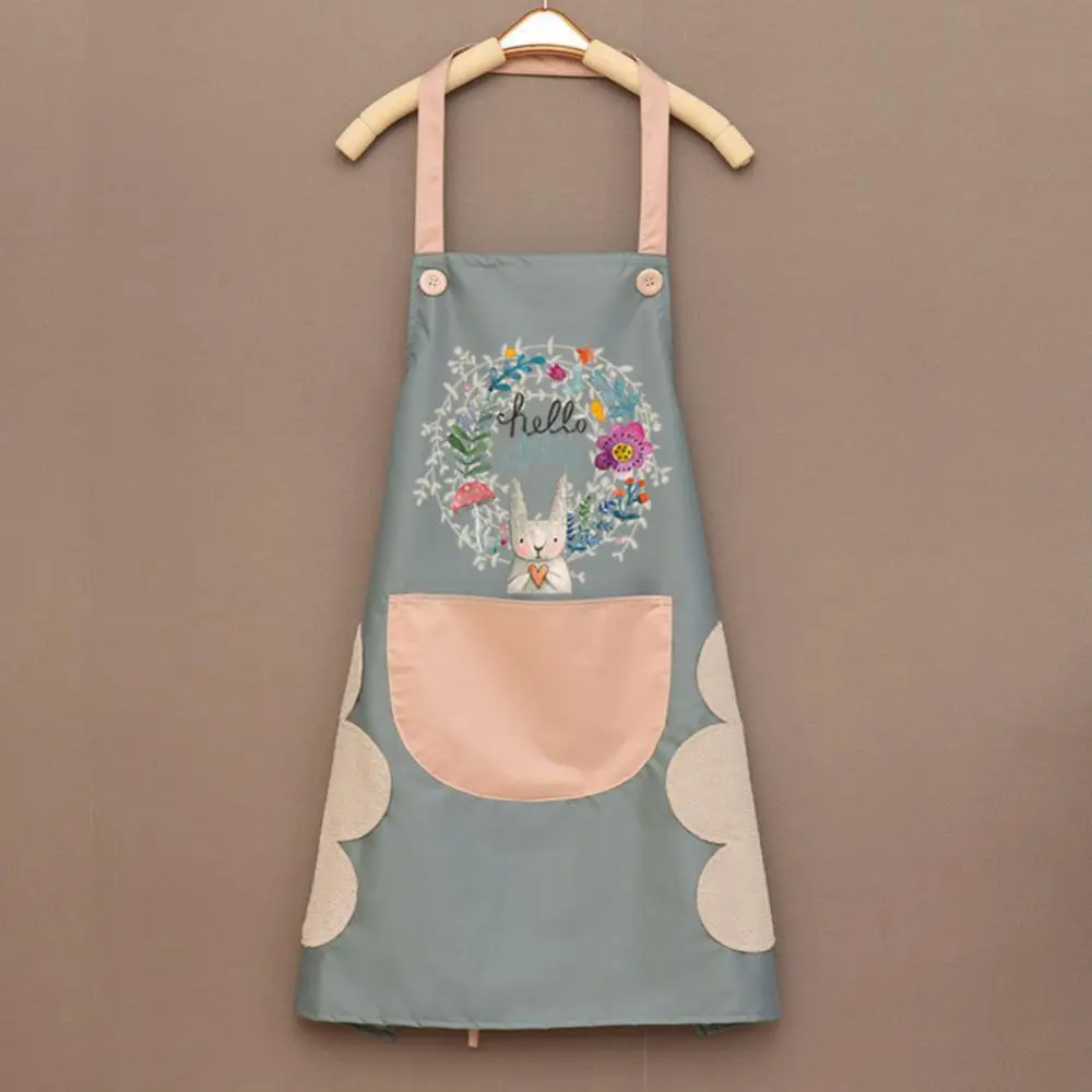 

New Hand-wiping Apron Fashion Cooking Aprons With Multi Pockets Women Oil-proof Waist For Grill Restaurant Bar Shop Chef Waiter