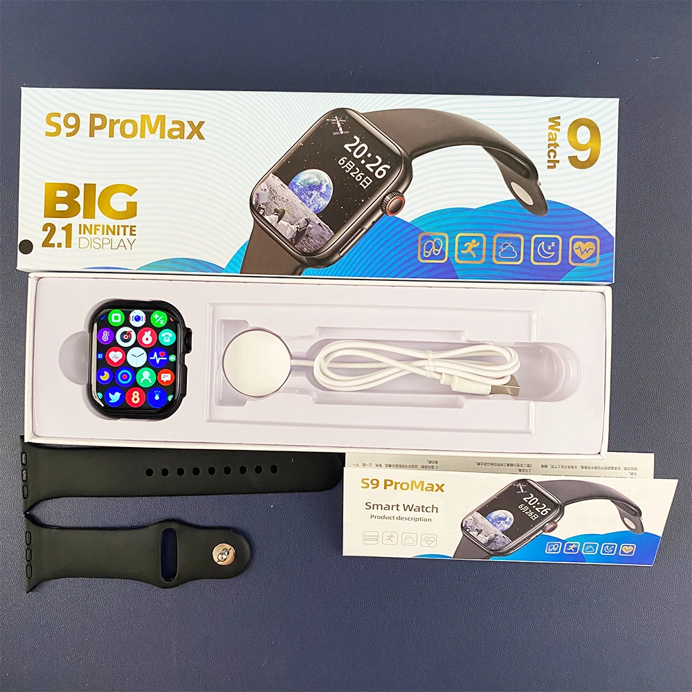 

2023 S9 Pro Max Watch 9 Smart Watch 45MM 2.1Inch HD Screen Bluetooth Call Watch Series 8 Wireless Charging Smartwatch for Apple