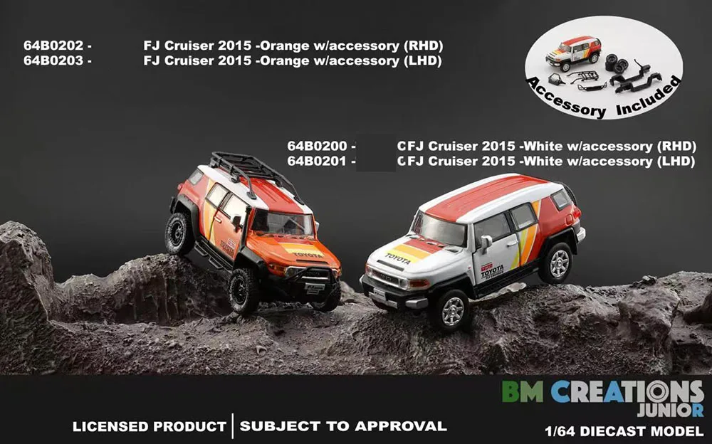 

New BM 1/64 2015 FJ Cruiser Miniature Cars Free wheels by BM Creations JUNIOR Diecast toys 3 inches For Collection Gift