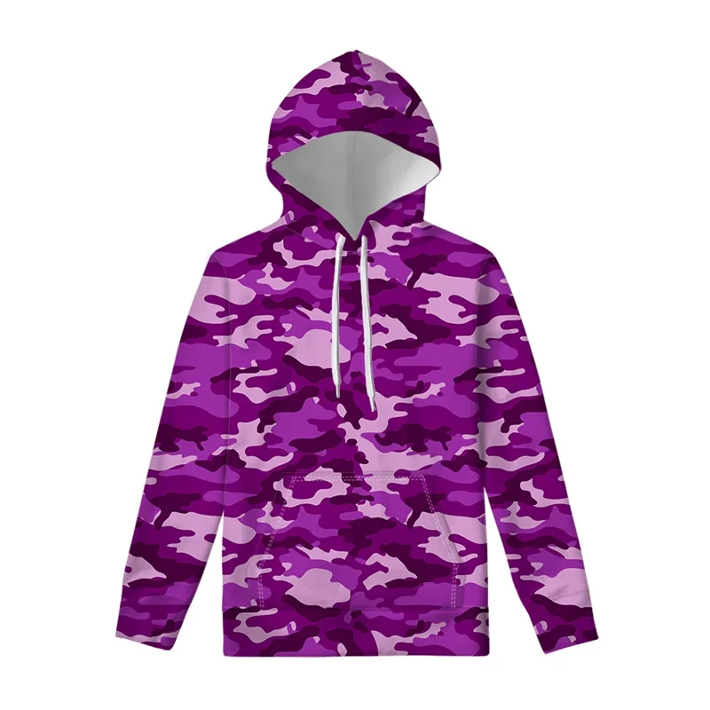 Флуоресцентный цвет Камуфляжный принт Толстовка для мужчин Уличная мужская