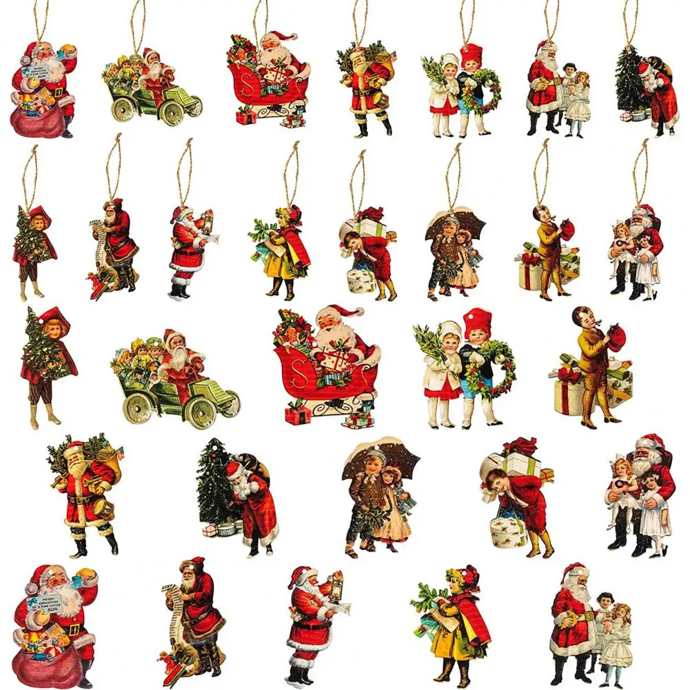 

Рождественские Подвески 46 шт./компл. довольно изысканный легко повесить Санта-Клаус миниатюрный подвесной кулон для вечеринки