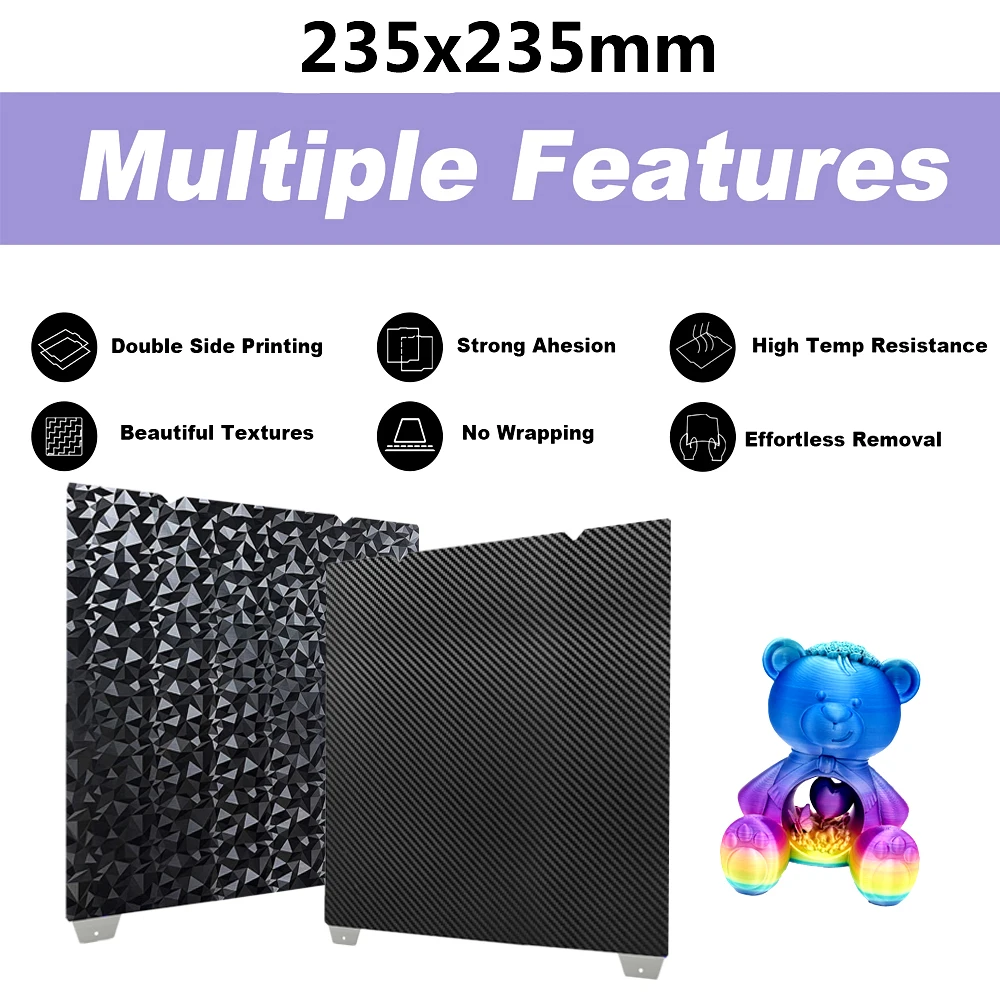 Фото Пластина PEI для Ender 3 V3 SE, Ender 3 V3 KE, Ender 3/5 S1 Pro, сборная пластина K1C с подогревом для Creality K1, Ender 3 V3 Лист PEI №2