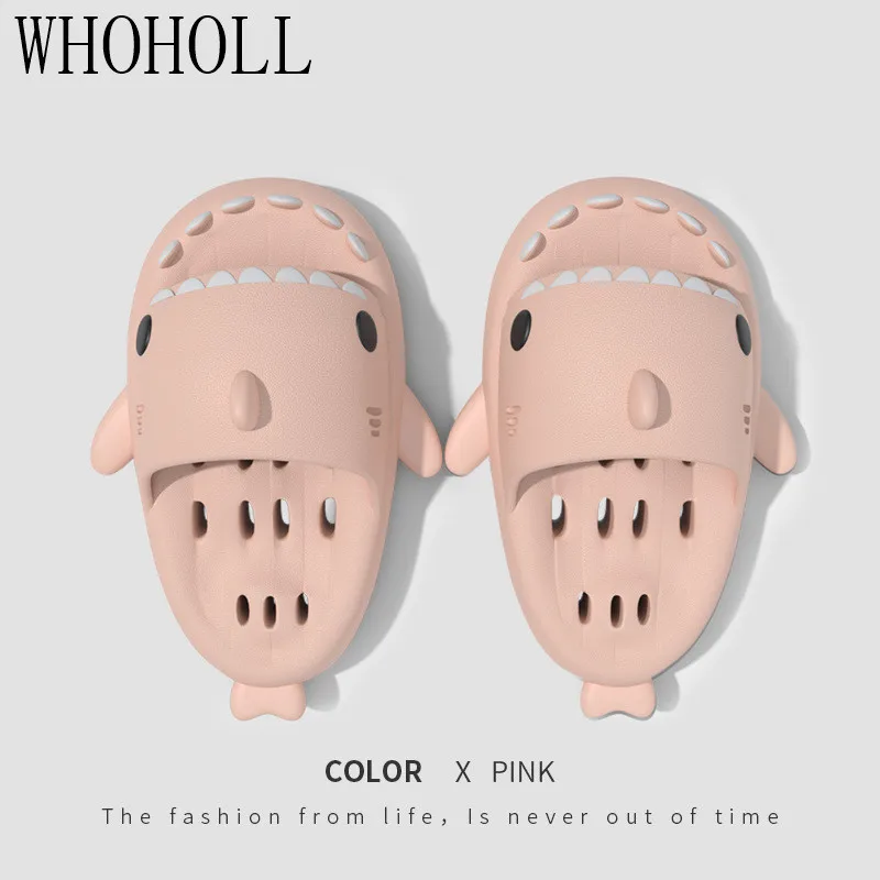 Man Women Cartoon Shark Slipper Bathroom Adult Couples Non Slip Bathroom Hollow Out Slippers Indoor Home Funny Slides Sandals