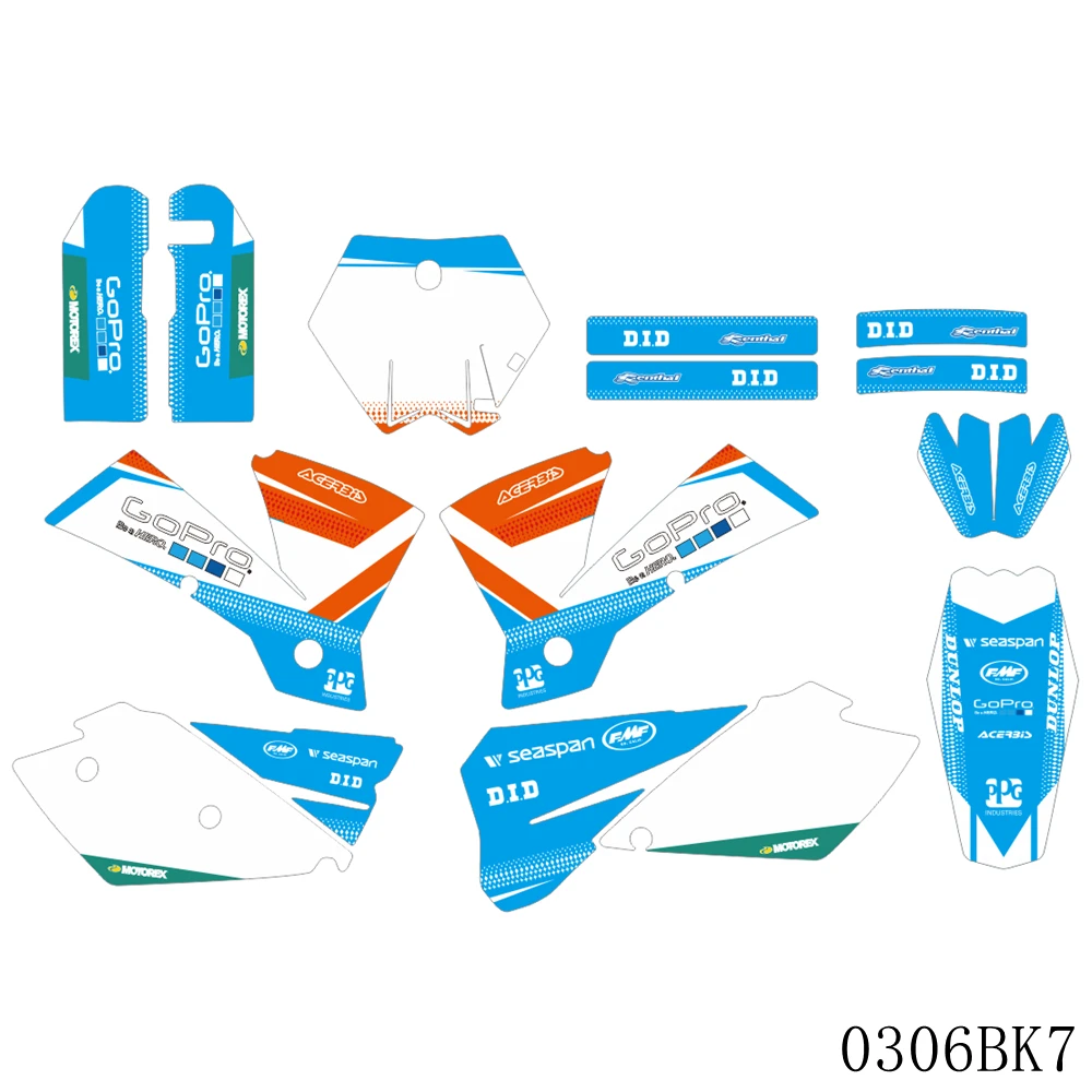 

Full Graphics Decals Stickers Motorcycle Background Custom Number Name For KTM SX 125 250 SXF 450 2003 2004
