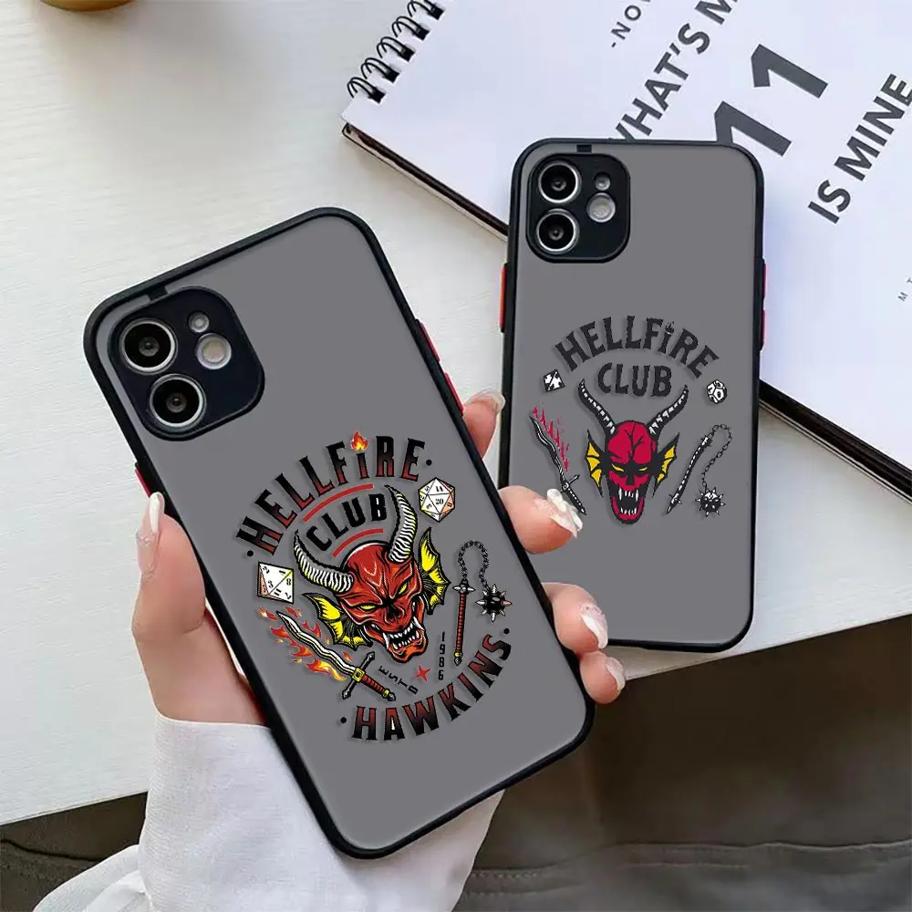 

Fashion Stranger Things Season 4 Hellfire Matte Case For iPhone14 Case For iPhone 14 13 12 11 Pro Max Mini XR X 8 7 Plus Cover