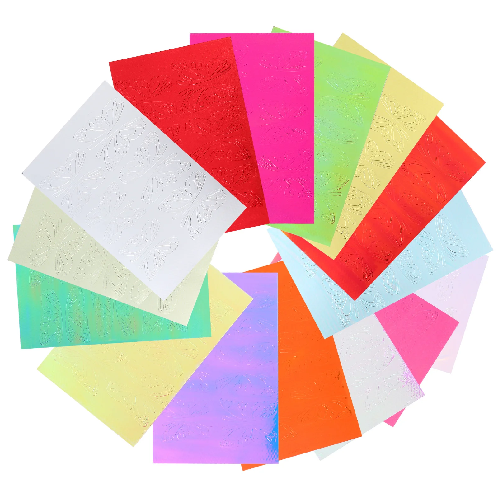 

16 Sheets Butterfly Stickers Glitter Stickers Glitter Nail Sticker Adhesive Foils Nail Decals The Pet Nail Sticker Decals