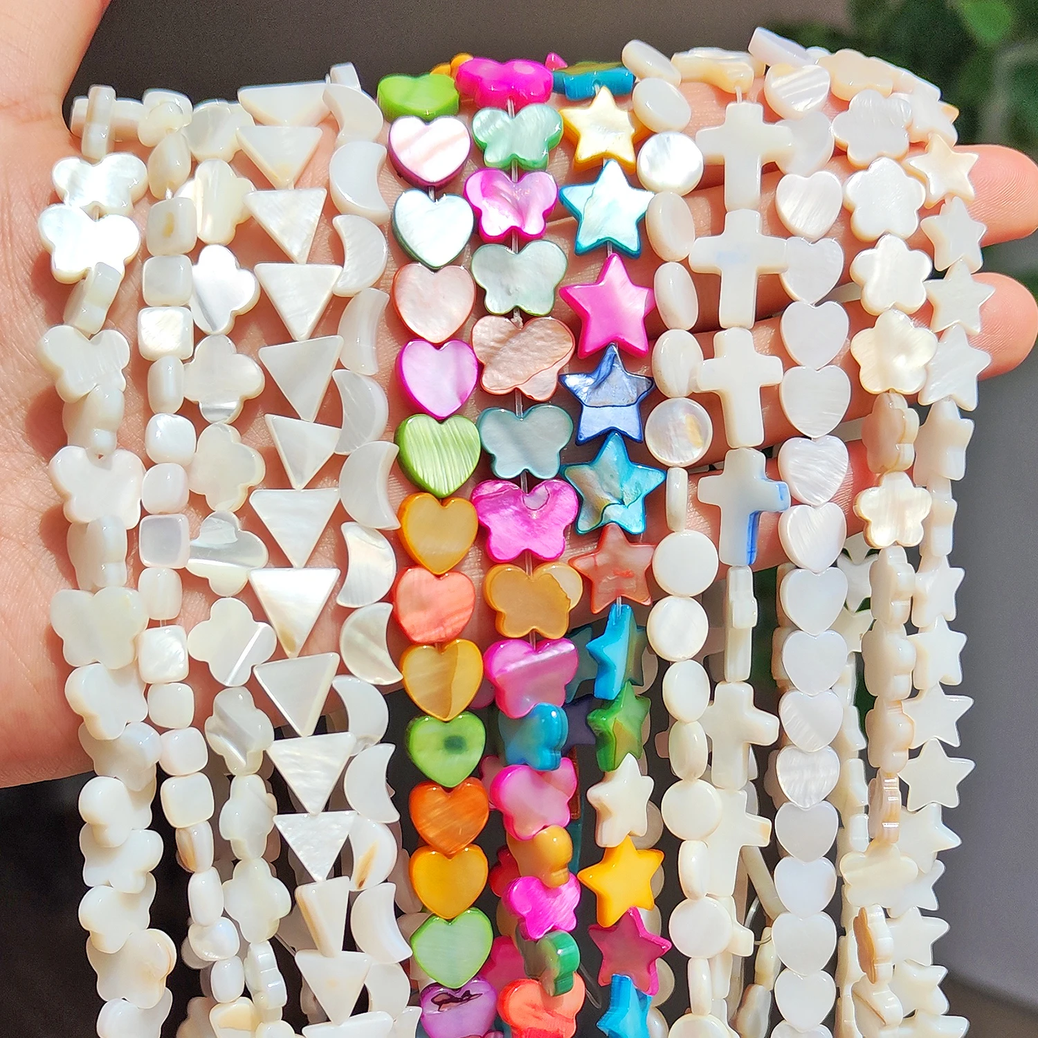 

Multistyle Bohemia Charms Waterdrop Heart Flower Cross Star Shape Beads Shell Mother Of Pearl Loose Beads For Jewelry Making